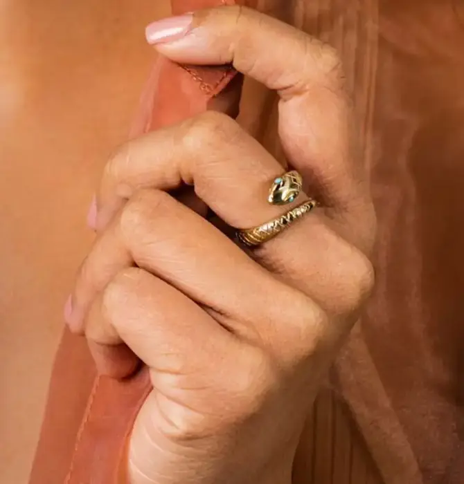 Ring | Victorian Snake | Turquoise Enamel Eyes