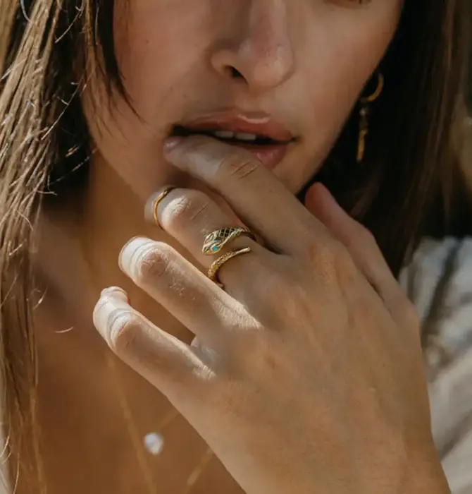 Ring | Victorian Snake | Turquoise Enamel Eyes