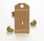 Necklace | Acorn Charm | 20" Chain | 14KGP