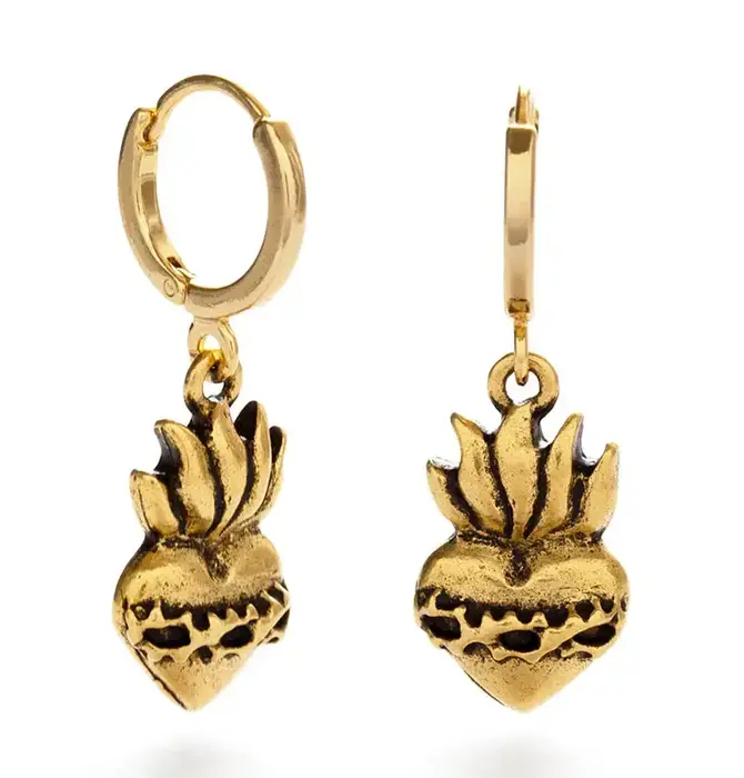 Earrings | Huggie Hoops | Corazon Sagrado | 14KGP