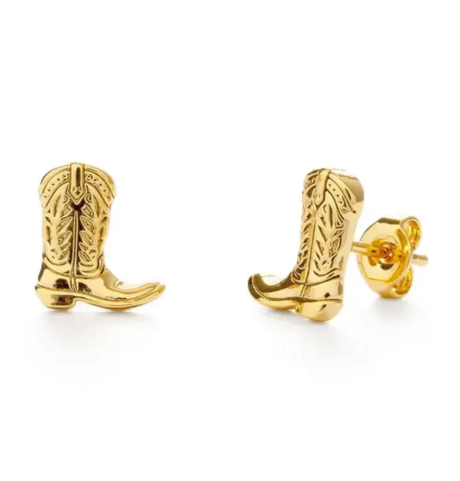 Earrings | Stud | Cowboy Boot | 14KGP