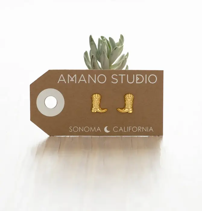 Earrings | Stud | Cowboy Boot | 14KGP