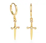 Earrings | Huggie Hoops | Dagger | 14KGP