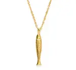 Necklace | Fish Charm | 20" Chain | 14KGP