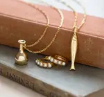 Necklace | Fish Charm | 20" Chain | 14KGP