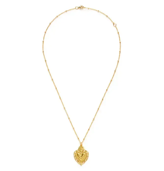 Necklace | Flame of Love Heart | 18" Chain | 14KGP