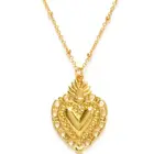 Necklace | Flame of Love Heart | 18" Chain | 14KGP
