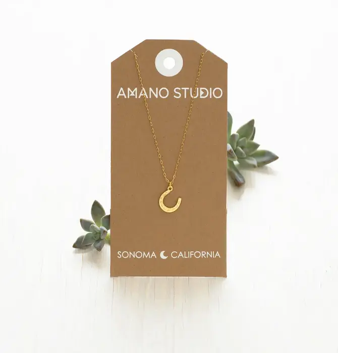 Necklace | Horseshoe Charm | 20" Chain | 14KGP