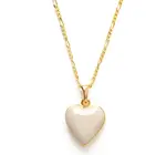 Necklace | Enamel Heart Locket | 20" Chain | 14KGP