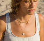 Necklace | Enamel Heart Locket | 20" Chain | 14KGP