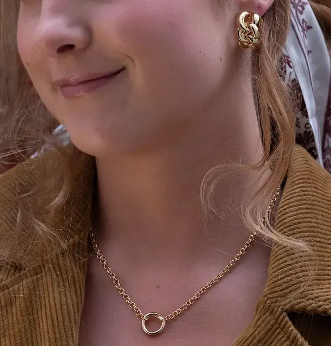 Necklace | Rolo Chain 18" | Charm Holder | 14KGP