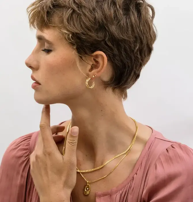 Necklace | Serpentine Chain 18" | 14KGP