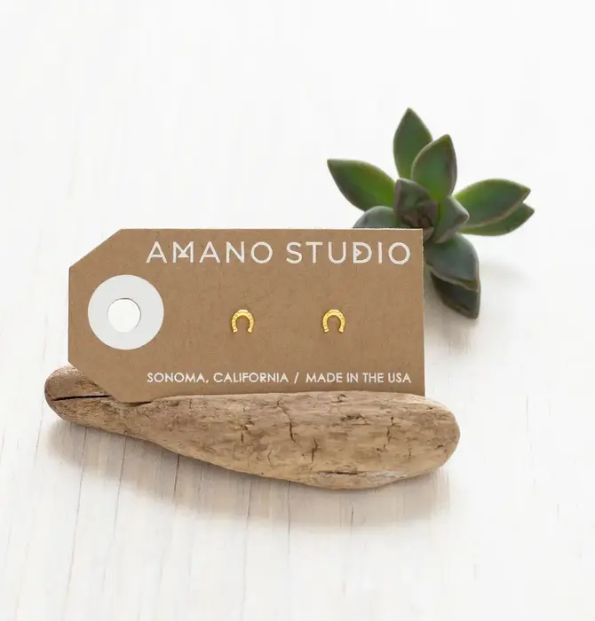 Earrings | Stud | Tiny Horseshoe | 14KGP
