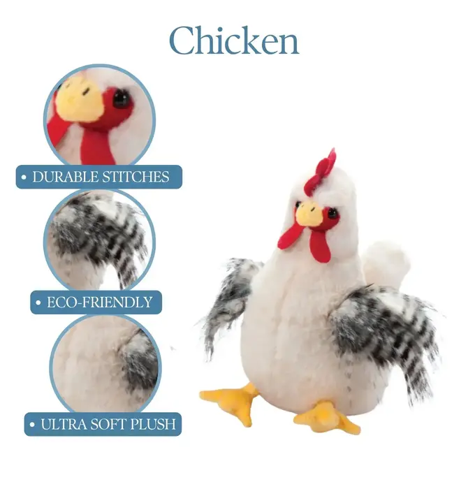 Toy | Animal Plush | Wild Onez | White Chicken 9"