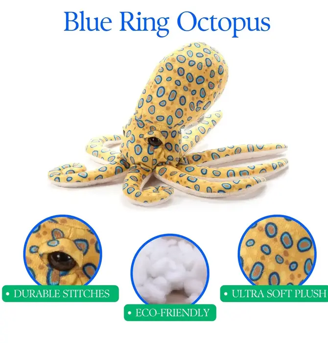 Toy | Animal Plush | Blue Ring Octopus | Small 10"