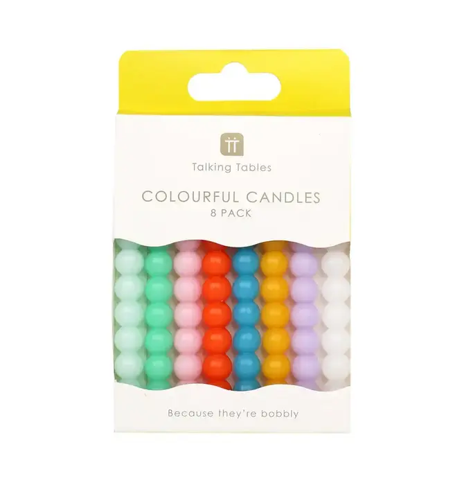 Candles | Bobble Colorful | 8 Pack