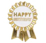 Pin Badge | Happy Birthday | Gold Enamel