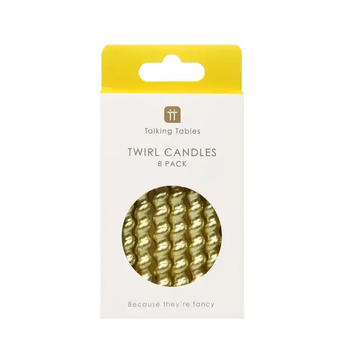 Candles | Gold Twirl | 8 Pack