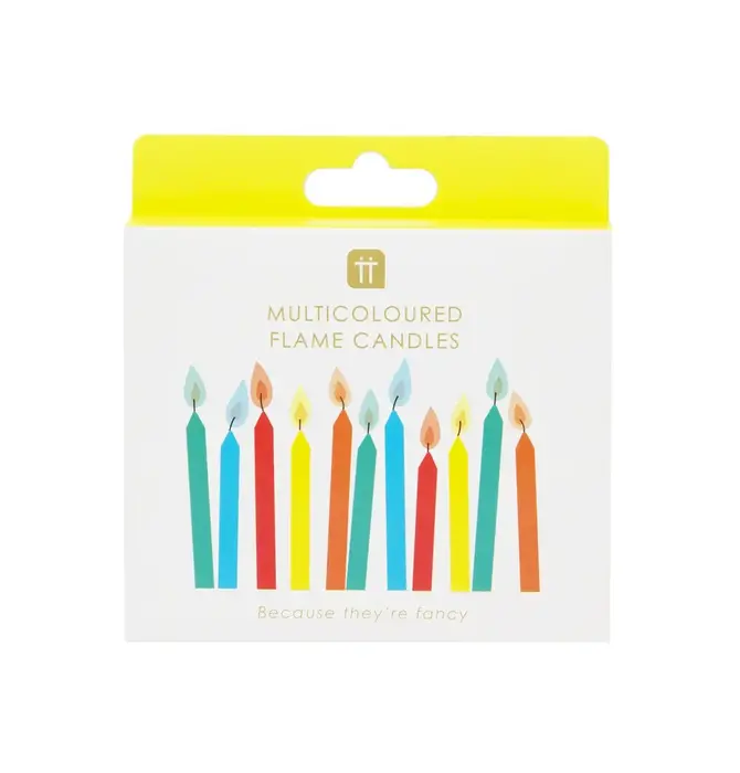 Candles | Flame Multicolored | 12 Pack