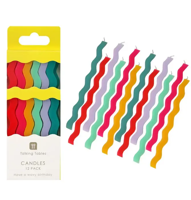 Candles | Birthday Wavy Tall | 12 Pack