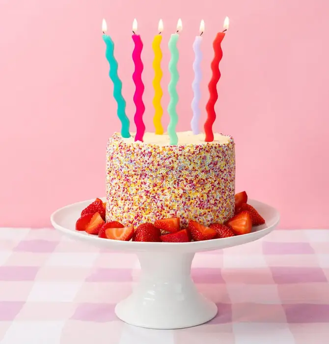 Candles | Birthday Wavy Tall | 12 Pack