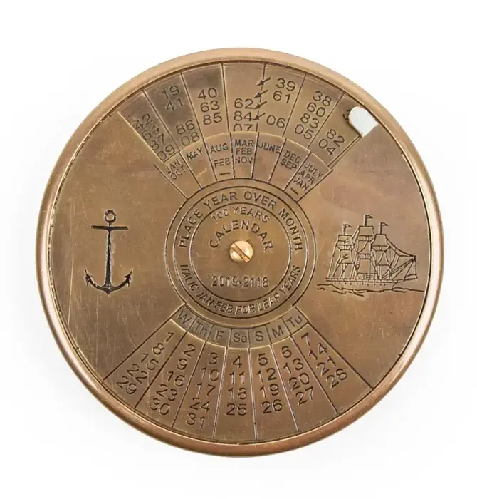 Calendar | 100-Year | Antiqued Brass