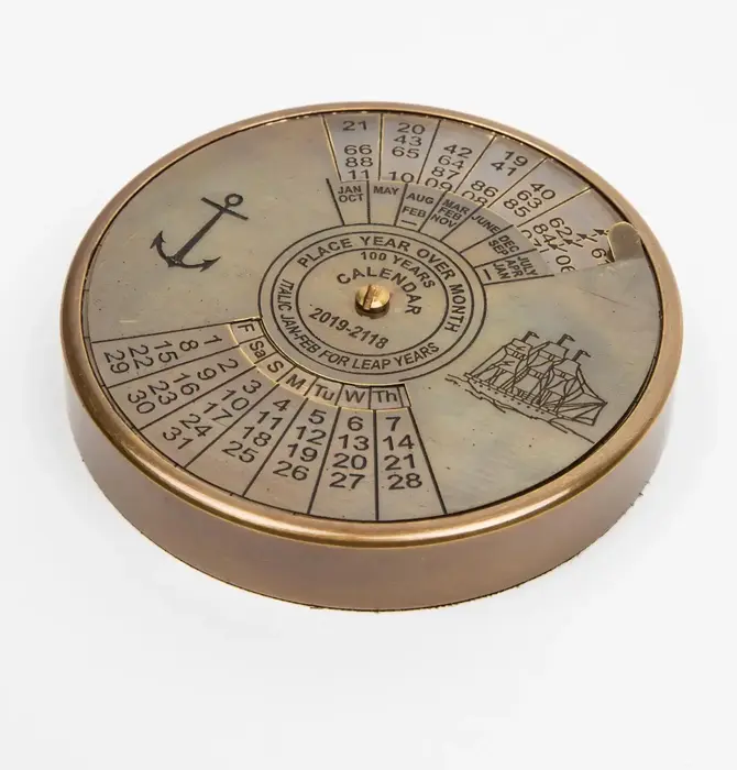 Calendar | 100-Year | Antiqued Brass