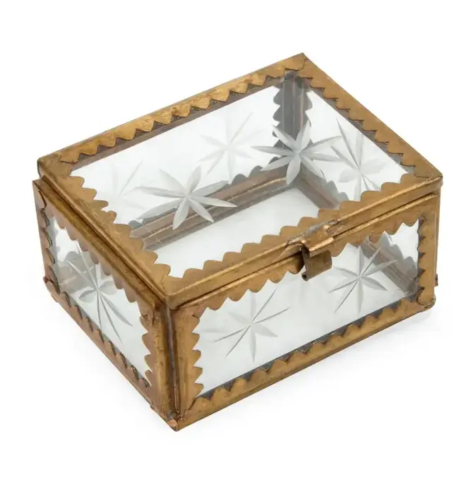 Box | Etched Star | Antiqued Brass