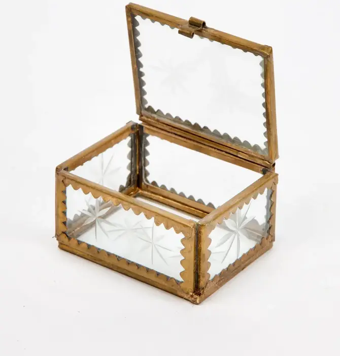 Box | Etched Star | Antiqued Brass