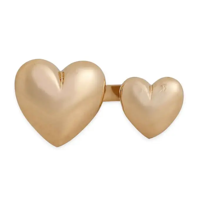 Ring | Hearts Duo | Bronze | Adjustable