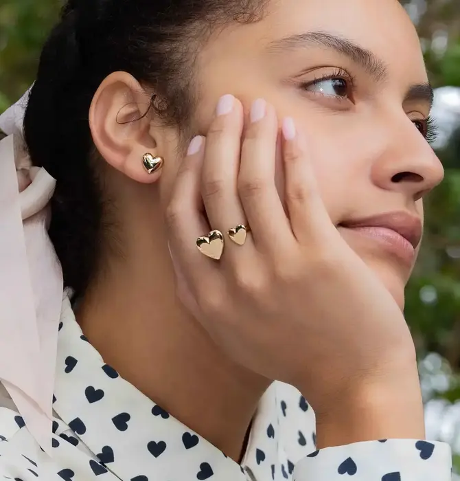 Ring | Hearts Duo | Bronze | Adjustable