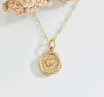 Necklace | Wax Seal Heart | Gold Filled/Bronze | 18"