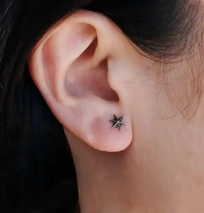 Earrings | Six Pointed Star Stud | Sterling Silver