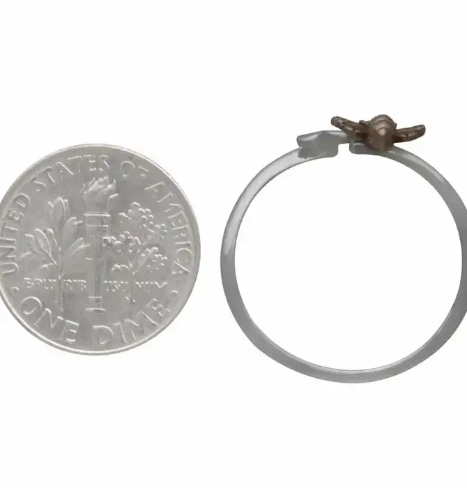 Ring | Flower & Bee | Sterling Silver | Adjustable