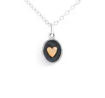 Necklace | Silver Shadow Box | Bronze Heart | 18"