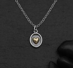 Necklace | Silver Shadow Box | Bronze Heart | 18"
