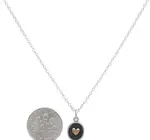 Necklace | Silver Shadow Box | Bronze Heart | 18"