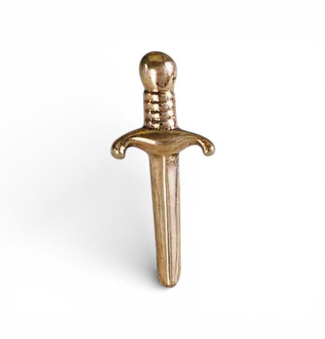 Earring Single | Mini Dagger Post | Bronze