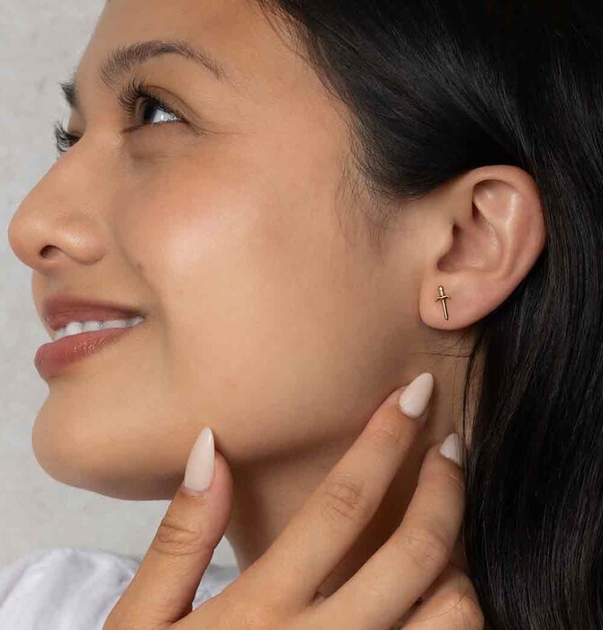 Earring Single | Mini Dagger Post | Bronze