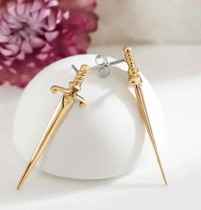 Earrings | Large Sword Post | Bronze