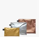 Bags | Metallic Zip Pocket | Set of 3
