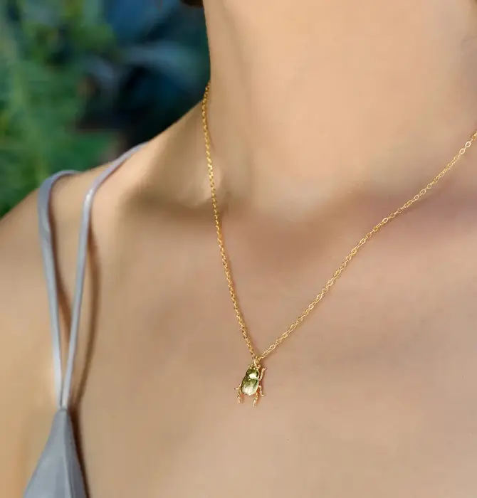 Necklace | Fortune Beetle 19" | 18KGP