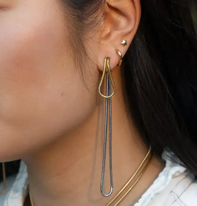 Earrings | Slipknot Jacket | 18KGP + Stainless Steel