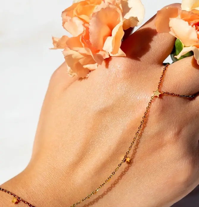 Hand Chain | Twinkle Stars | 18KGP