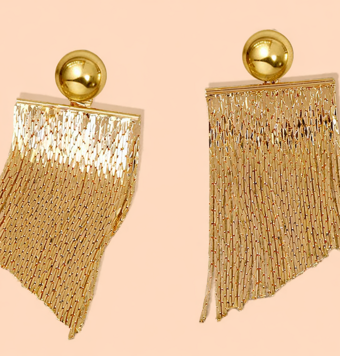 Earrings Jackets | Glimmer | Gold Stone | 18KGP