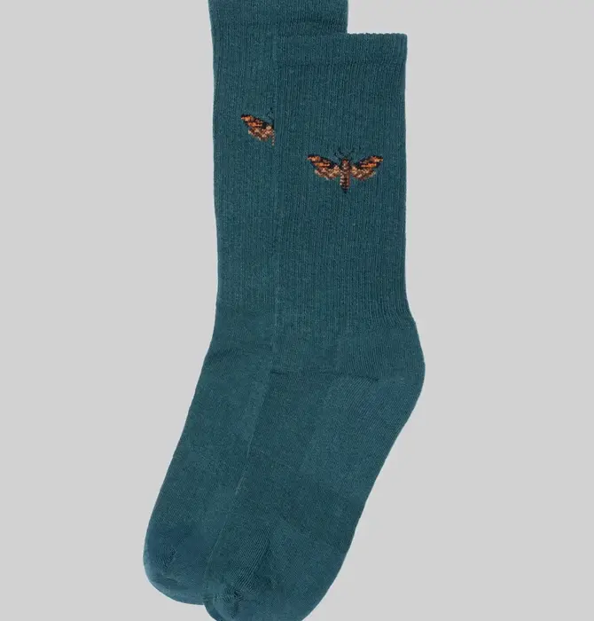 Socks | Teal Moth | Crew