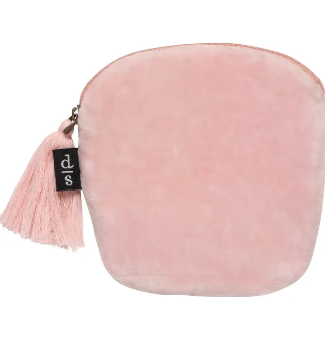 Coin Purse | Embroidered Velvet | Venus | Pink