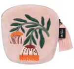 Coin Purse | Embroidered Velvet | Venus | Pink