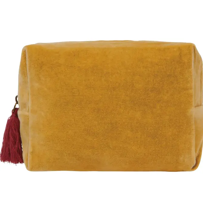 Pouch | Embroidered Velvet | Venus | Ochre
