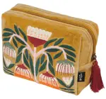 Pouch | Embroidered Velvet | Venus | Ochre